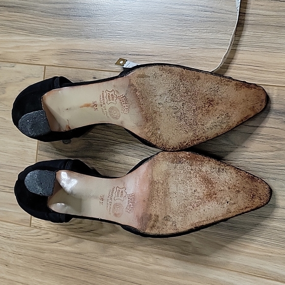 Kurt Geiger Black Mesh Closed Pointed Toe Heels - Picture 13 of 16